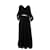 Autre Marque Walk Of Shame Wool and Silk Lace-up Maxi Dress Black  ref.425078