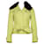 Dolce & Gabbana Tweed-Gürteljacke mit abnehmbarem Fell aus gelber Wolle  ref.425861