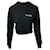 Re/done Cropped Crewneck Sweatshirt in Black Cotton  ref.425874