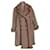 Fendi camel lined-breasted coat Beige Silk Wool Fur  ref.426640