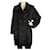 Philippe Adec Black Fur Like Cotton Blend Veste ample pour femme Taille du manteau 1 Coton Viscose Noir  ref.426873
