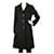Bill Blass Black Angora Wool A Line Klassischer warmer Wintermantel Größe 8 Schwarz Wolle  ref.427712