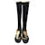 Prada Boots Black Golden Suede Leather  ref.427935