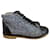 Chanel Tweed-Stiefel. Grau Leder  ref.428075