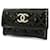 [Usado] Chanel Coin Case Matrasse Couro Envernizado Preto Prata Metal Acessórios Carteira Feminina  ref.429466