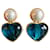 Autre Marque boucles d'oreilles clip en or cabochon en fausse perle blanche Métal Doré Turquoise  ref.429488