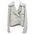 Chanel lined Breasted Ecru Leather jacket White