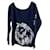 CHANEL blue cashmere Lion Print Sweater  ref.429892