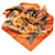 Hermès Foulard Hermes en soie orange Au Plus Dru Tissu Multicolore  ref.430203
