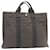 Hermès HERMES Her Line Tote MM Hand Bag Canvas Gray Auth ms158 Grey Cloth  ref.431153