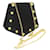 Salvatore Ferragamo Chain Shoulder Bag Suede Black Gold Auth ds082 Golden  ref.431447