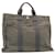 Hermès HERMES Her Line MM Hand Bag Canvas Gray Auth fm679 Grey Cloth  ref.431490