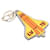 LOUIS VUITTON Monogram Titanio Porte Cles Rocket Charm Arancione MP2215 Aut ds053 Grigio  ref.432571