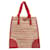 PRADA Hand Bag Canvas Leather Red Beige Auth ar4997 Cloth  ref.432791
