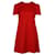 Alexander McQueen Round Neck Mini Dress in Red Virgin Wool  ref.432947