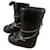 Chanel Boots Black Silver hardware Leather  ref.433165