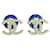 seltenes Paar Chanel-Ohrringe mit Kristallen Metall  ref.433175