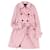 COACH Manteau Dos Signature Trench Coat Femme Coton Gabardine Extérieur Rose Taille SP  ref.433836