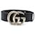 Louis Vuitton Gucc Black Marmont Silver GG Buckle Grained Belt Size 70/28 Leather  ref.434769