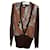 Hermès Hermes Seta e Cashmere Marrone Cioccolato Cardigan e Top Set Cachemire  ref.435281