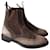 Santoni chelsea boots ladies size 36,5 Brown Leather  ref.435519