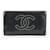 Chanel Portefeuille noir à rabat avec logo CC Cuir  ref.437200