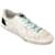 Golden Goose Herren Super- Star Sneaker in Canvas Weiß Schwarz Eisblau Leinwand  ref.439042