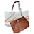 Lacoste Bag White Beige Chocolate Leather  ref.439084