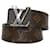 [Usado] Cinturón Louis Vuitton Saint-Hul LV Iniciativa Monograma M9821 Herrajes de metal plateado negro marrón Castaño Cuero  ref.439219