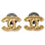 Chanel CC 12P matt gelbgoldene Logo-Ohrringe Metall  ref.439223