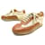Hermès HERMES QUICK H SHOES 41.5 BROWN LEATHER AND CANVAS SNEAKERS SNEAKERS SHOES  ref.440769