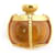 Outras joias BROCHE VINTAGE YVES SAINT LAURENT BROCHE DE OURO DE METAL E VIDRO AMARELO Dourado  ref.440770