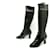 LOUIS VUITTON REVIVAL BOOTS 38.5 IN LAMB LEATHER & BLACK PATENT HIGH BOOTS  ref.440801