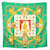 Hermès FOULARD HERMES HOMMAGE A CHARLES GARNIER LATHAM CARRE 90 SOIE SILK SCARF Vert  ref.440808