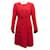 NEUF MANTEAU LONG CHRISTIAN DIOR M 38 EN LAINE ROUGE NEW RED WOOL COAT  ref.440883