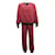 Hermès HERMES SET FISH HORSE SWEATSHIRT + COTTON PANTS L 42 SWEATER PANTS SET Red  ref.440912