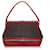 Prada Brown Canvas Handbag Red Dark brown Leather Cloth Pony-style calfskin Cloth  ref.440985