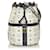 MCM White Visetos Leather Drawstring Bucket Bag Black Pony-style calfskin  ref.442345