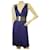Philosophy di Alberta Ferretti Blue Belted Draped V Neckline Sleeveless dress 42 Rayon  ref.442766