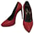 Escarpins à plateforme en cuir rouge Janis Saint Laurent  ref.443376