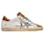 Golden Goose Super Star Baskets in White and Brown Leather  ref.443592