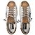 Golden Goose Cestini Super Star in Pelle Bianca e Marrone - vista 3