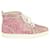 Christian Louboutin Women's 40.5 Pink Glitter Flat Rantus Orlato Sneaker  ref.444122