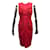 CHRISTIAN DIOR M SLEEVELESS COCKTAIL DRESS 38 RED WOOL DRESS  ref.444625