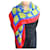 Yves Saint Laurent quite large square with cheerful and shimmering colors Red Blue Yellow Silk  ref.445192