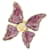 Yves Saint Laurent Spilla Farfalla Viola Porpora Placcato in oro  ref.445832