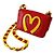 Clutch Moschino in pelliccia rossa e gialla Rosso Giallo