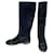Louis Vuitton boots in black suede with gold metal heel Leather  ref.446478