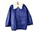 [Usado] [Bom estado] BALENCIAGA Jaqueta de couro Balenciaga Cordeiro Couro Mouton Blue Agasalhos Azul  ref.447127