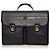 Borsa da lavoro in pelle nera Versace